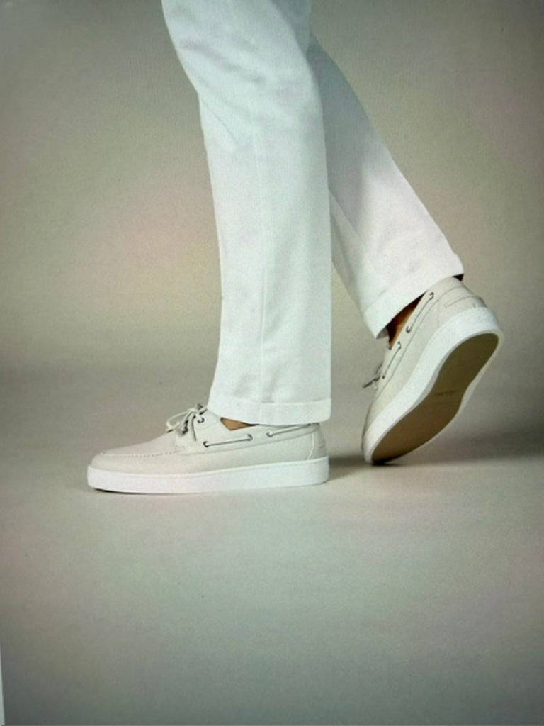 Aurelien Ivory Grain Boat Sneakers, Made In Italy, Size 43, Excellent, Rt560$ — image 3 of 8